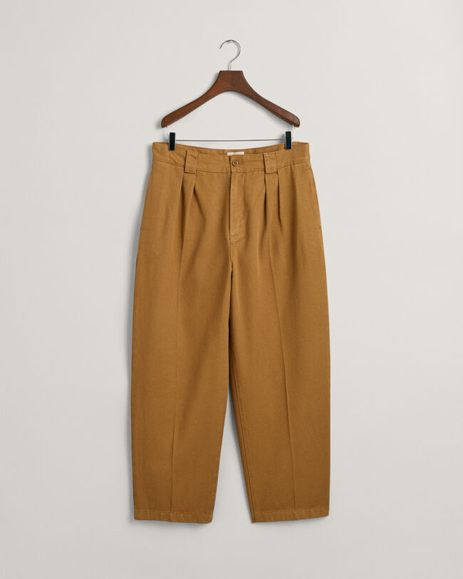 Twill-Chinohose mit B&uuml;gelfalten