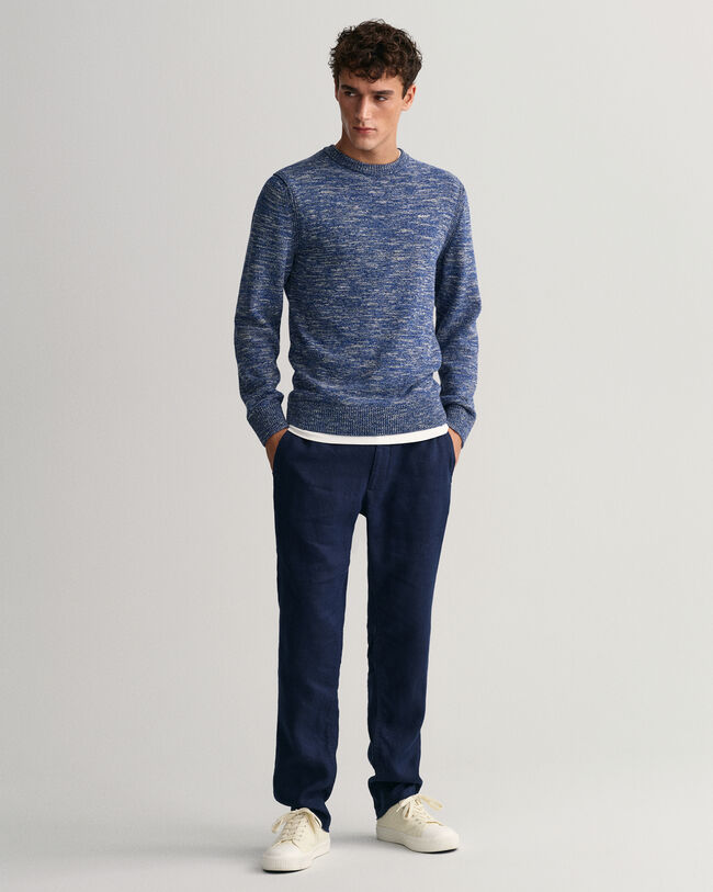 Rundhalspullover aus gedrehtem Garn