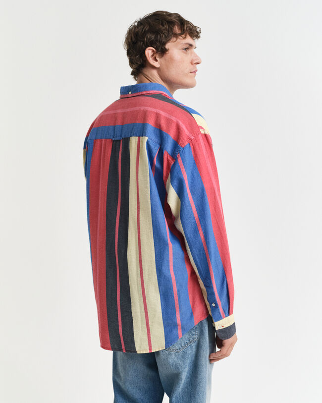 Oversized Fit Seersucker Hemd mit Streifen