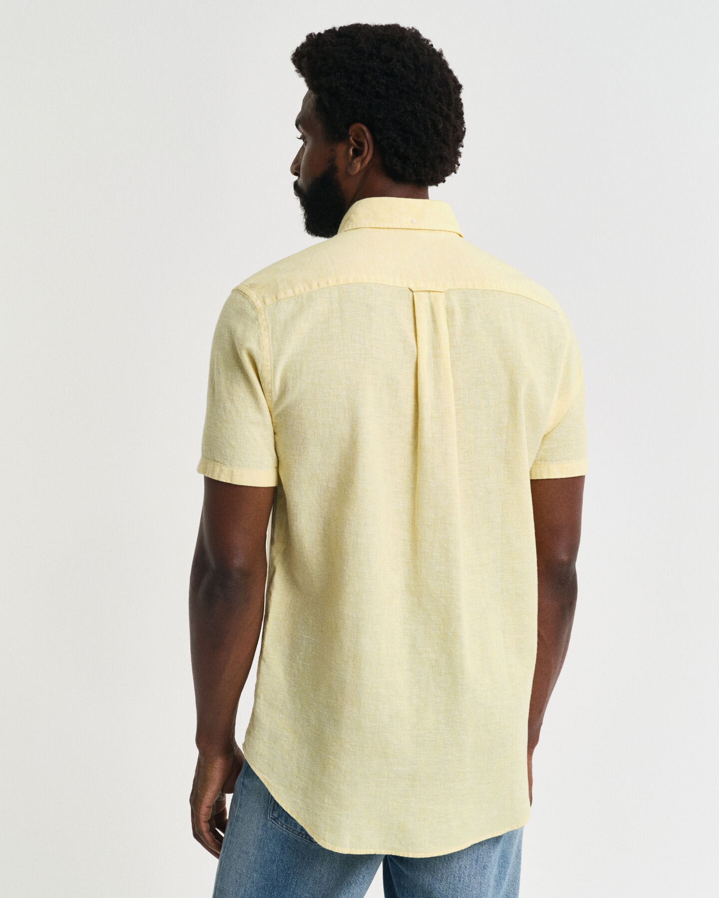 Regular Fit Baumwoll Leinen Kurzarmhemd