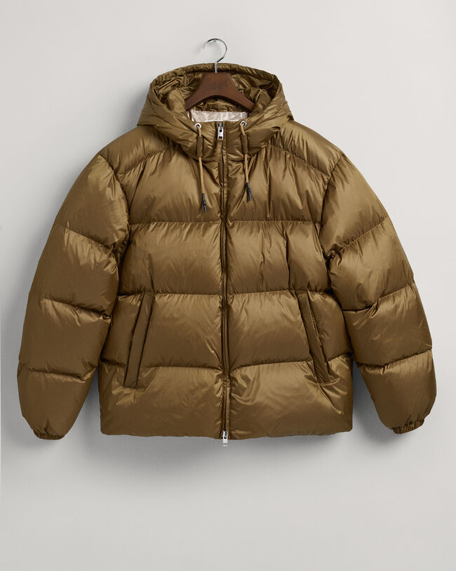 Glänzende Puffer Jacke
