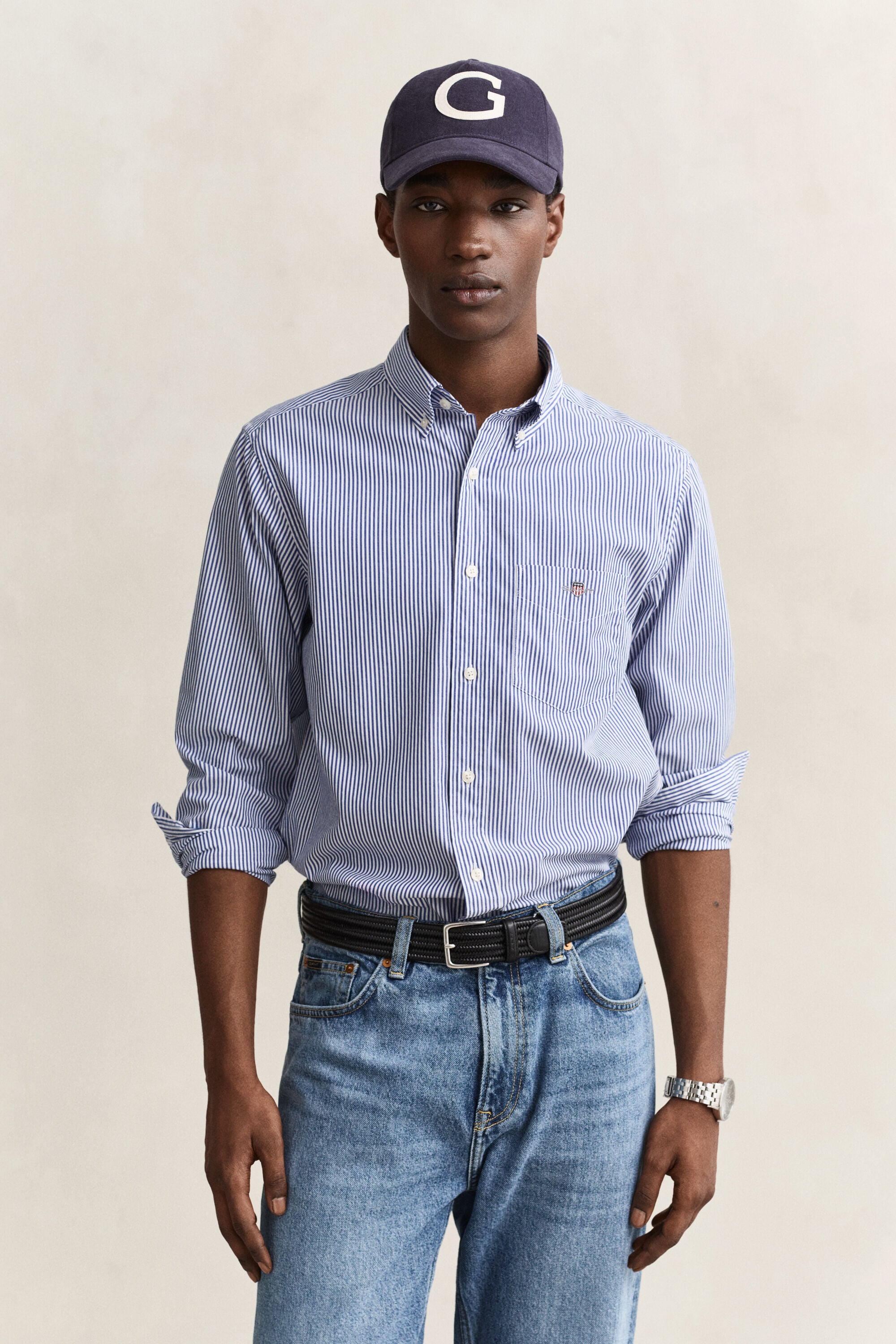 Banker Stripe Classic Popeline Hemd