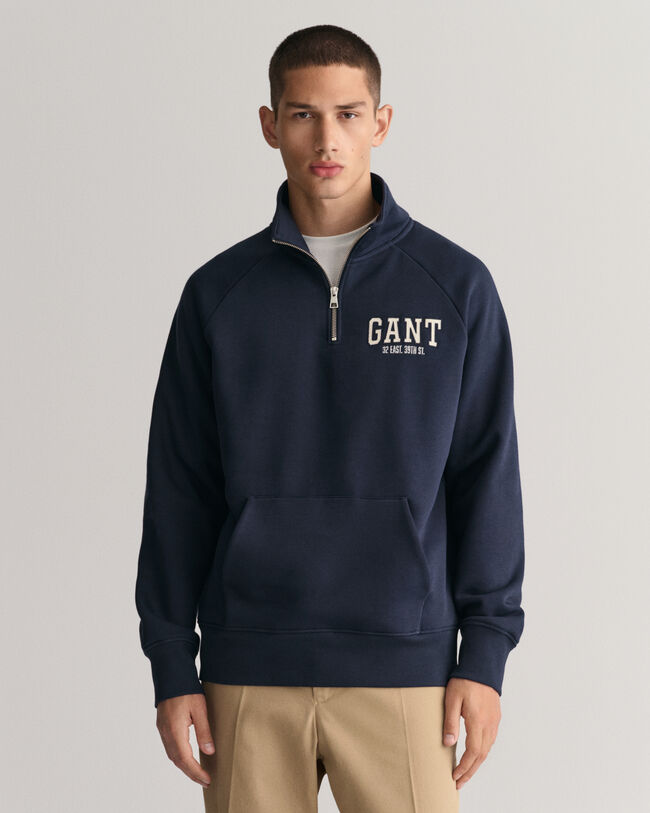 GANT Arch Graphic Sweatshirt mit Rei&szlig;verschlusskragen