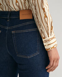 Relaxed Fit Rope Striped Baumwoll Voile Bluse