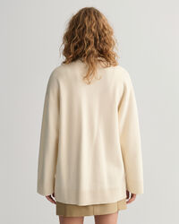 Relaxed Fit V-Neck Strickjacke