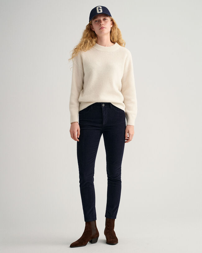 Farla Slim Fit Verk&uuml;rzte Cord-Jeans