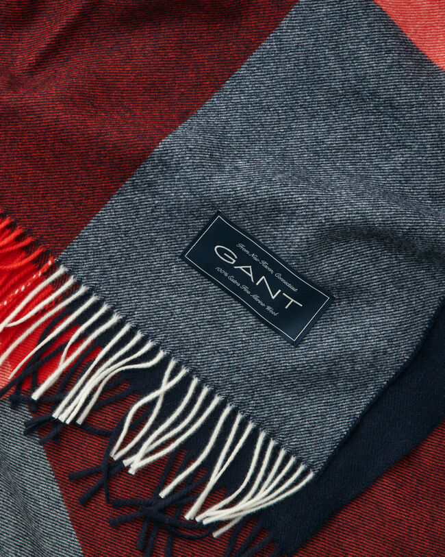 Karierte Decke aus extrafeiner Merinowolle