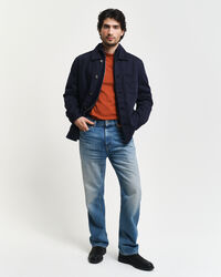 Strickjacke aus strukturiertem Wollgemisch mit Reißverschluss