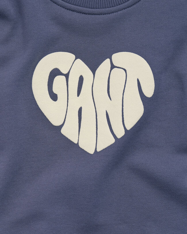 Girls Heart Graphic Rundhals-Sweatshirt