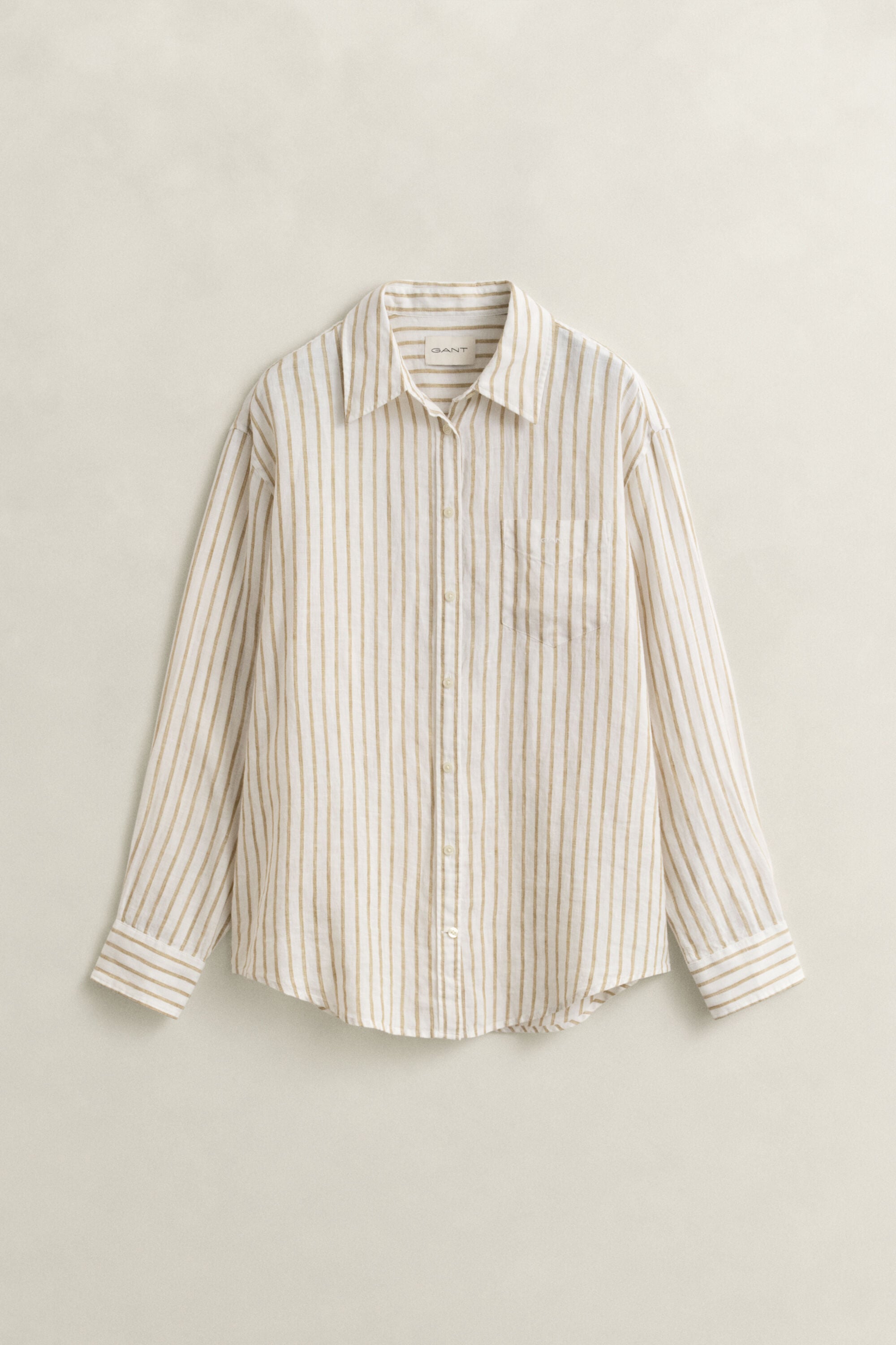 Relaxed Fit Leinen Bluse mit Streifen