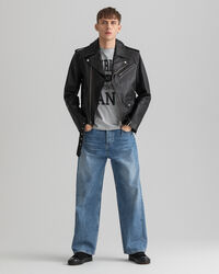 Bikerjacke aus Leder