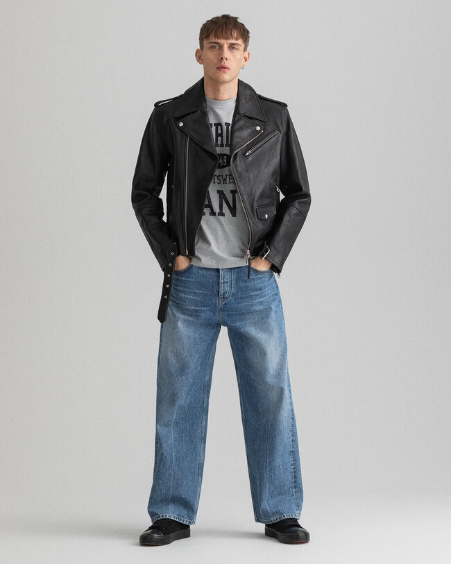 Bikerjacke aus Leder