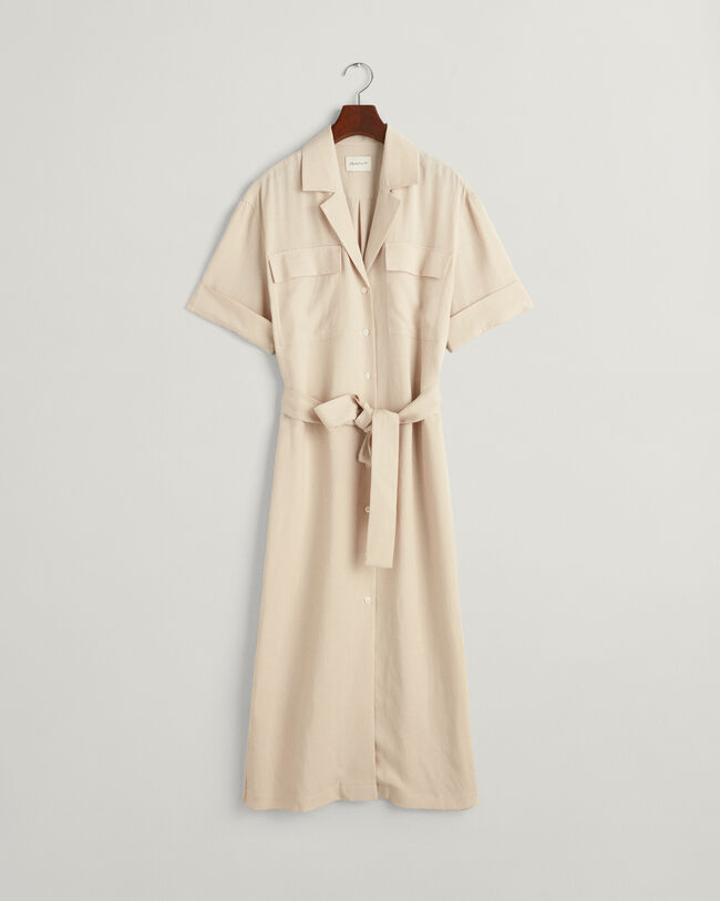 Kurzarm-Hemdblusenkleid mit Tasche