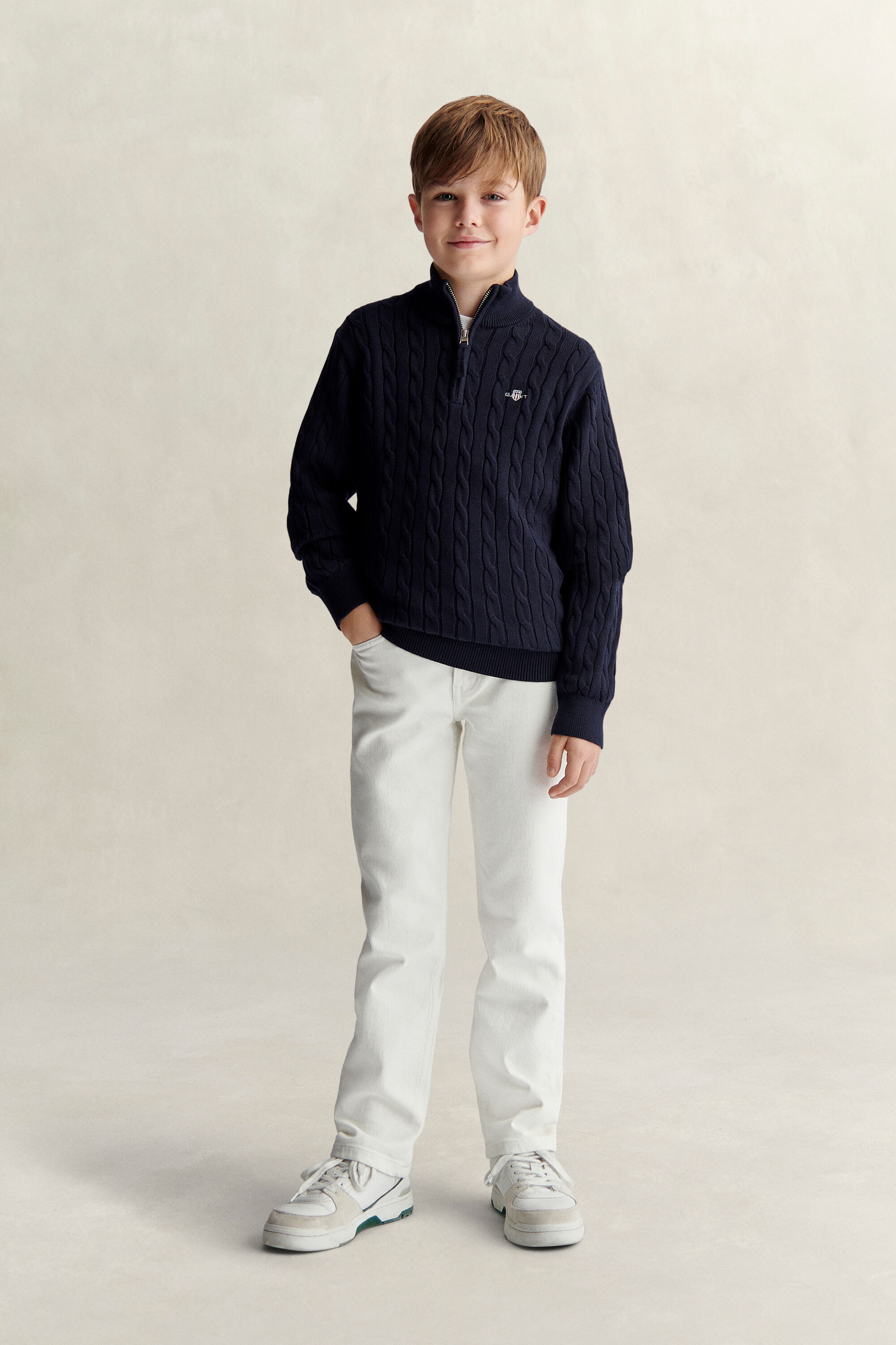 Teen Boys Shield Zopfstrick-Troyer