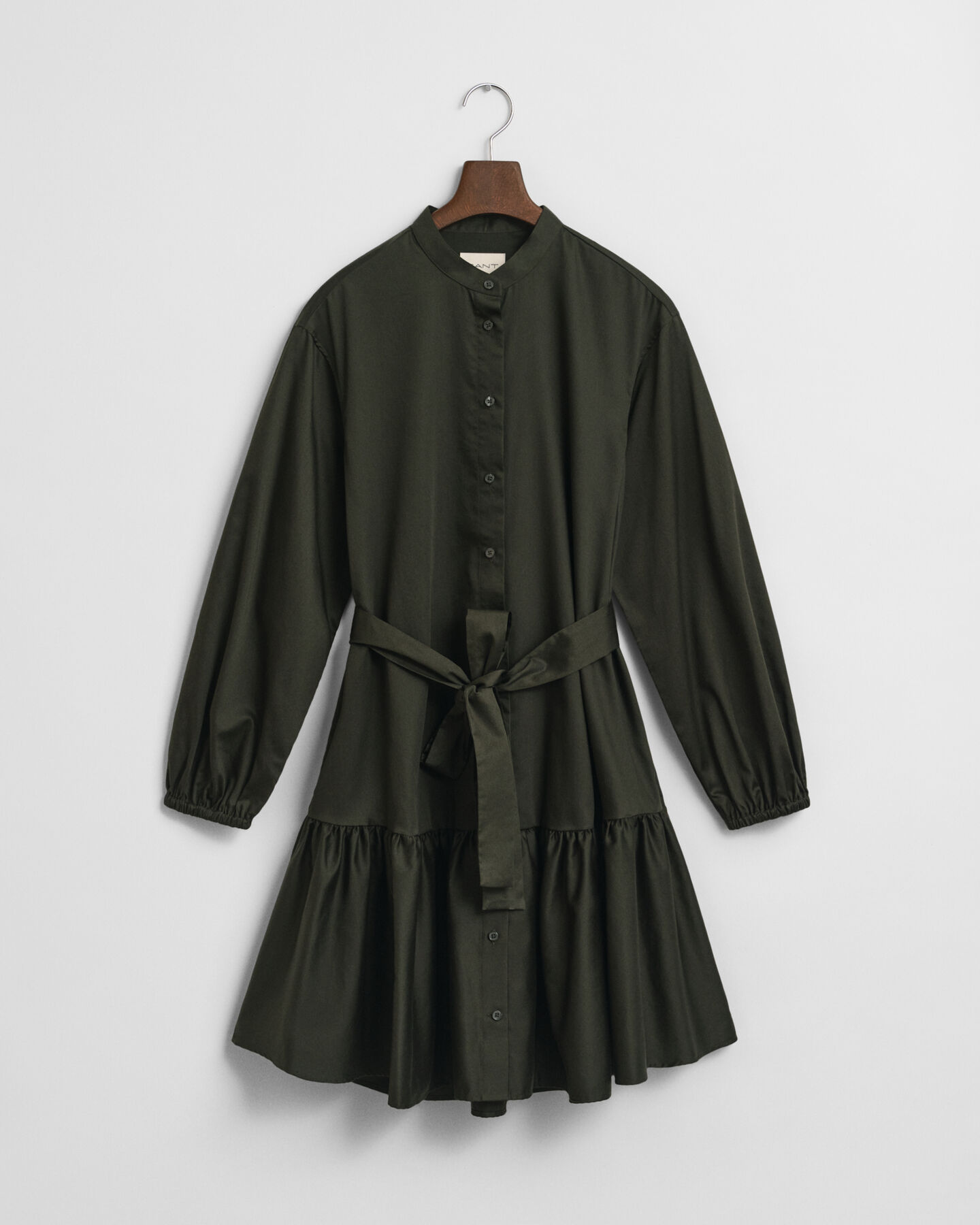 Langärmeliges Kleid aus Baumwollsatin