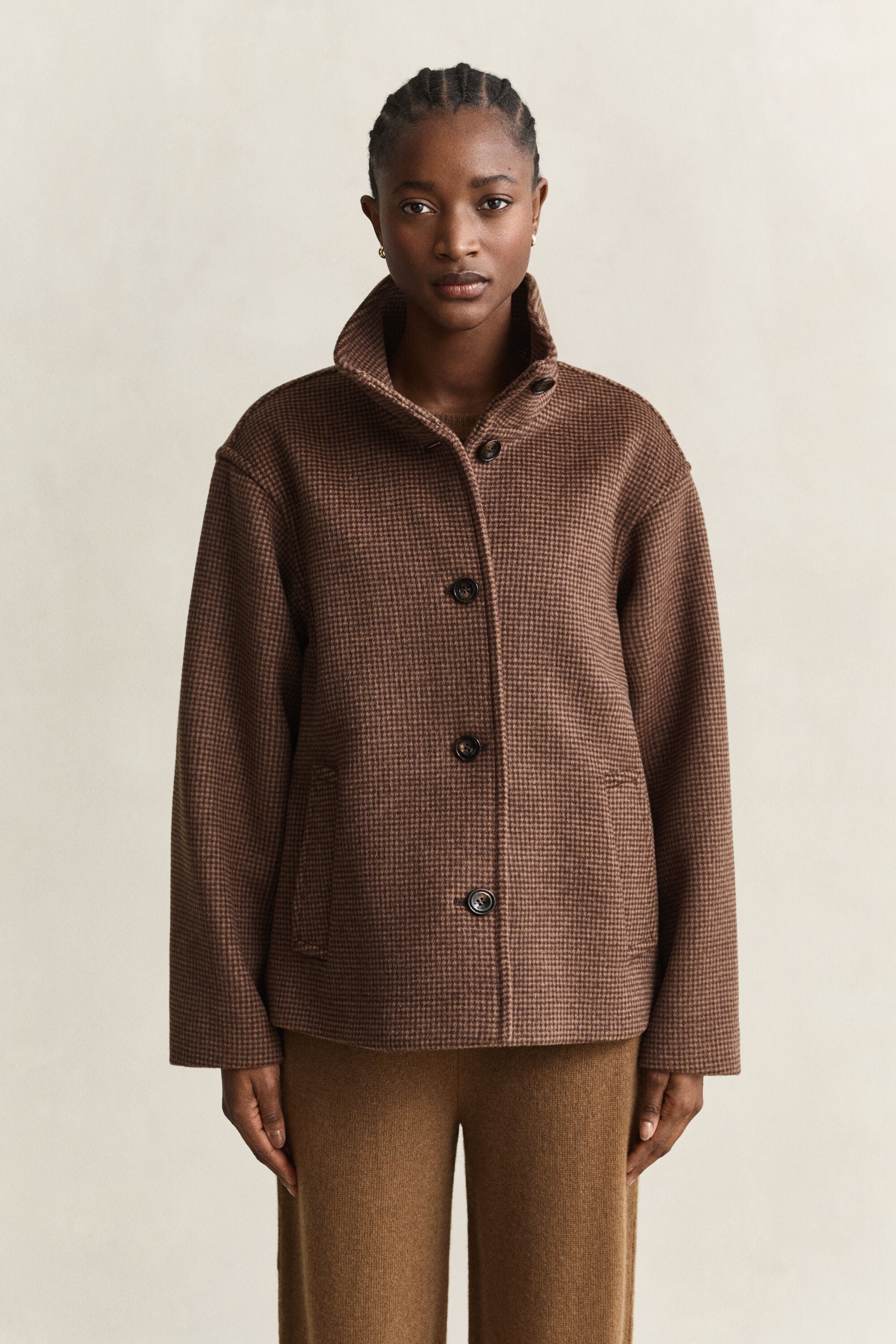 Karierte Jacke aus Wollmischung