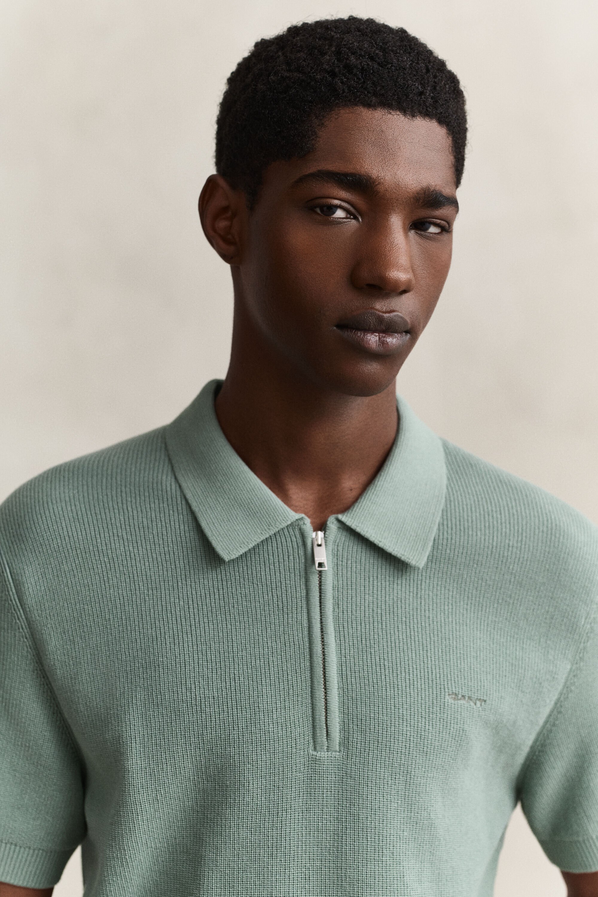 Gerippter Polopullover aus Baumwolle
