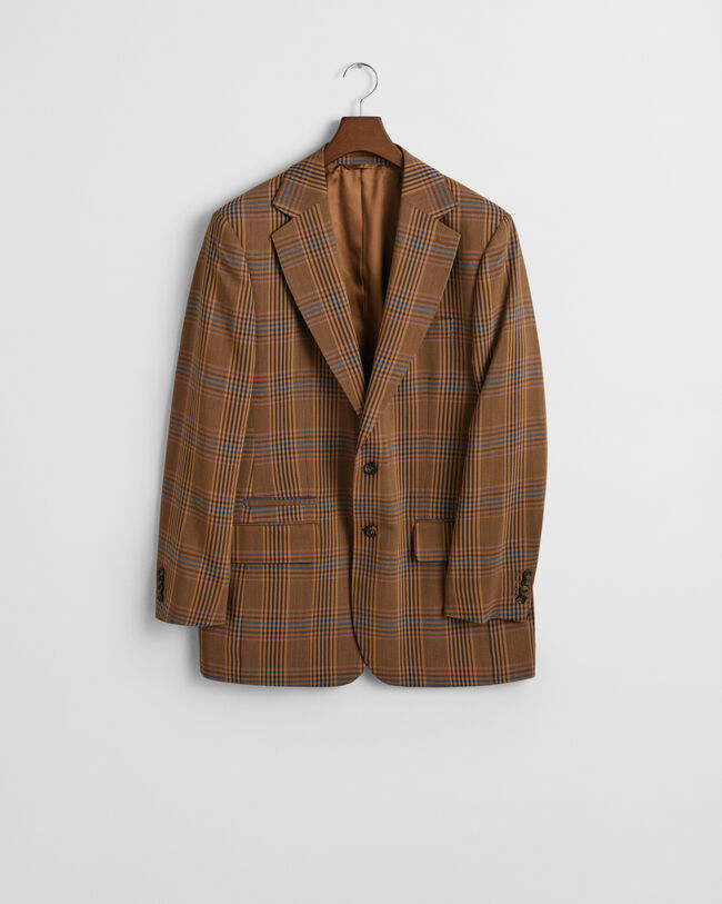 Relaxed Fit Woll Sakko mit Karomuster