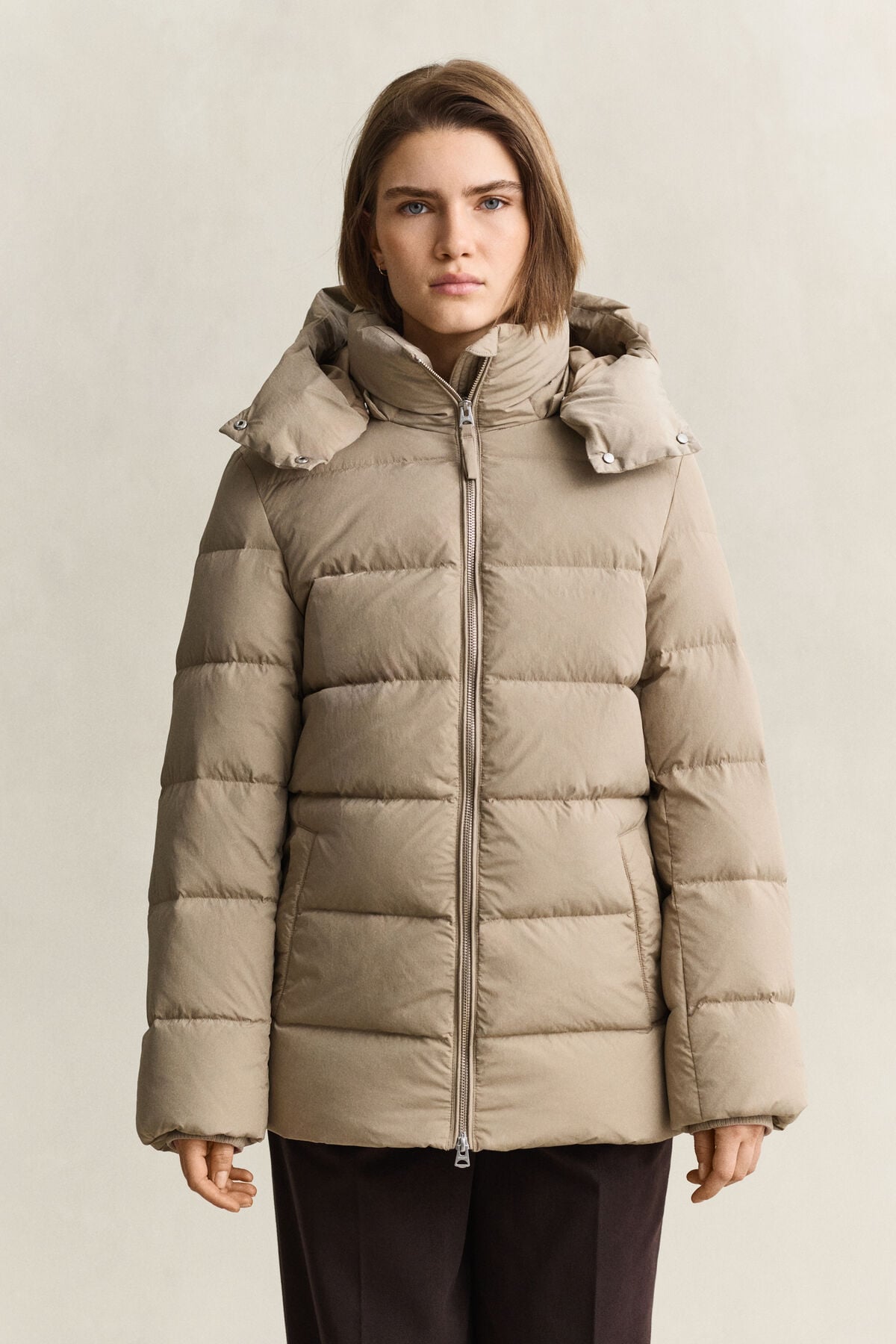 Mid Down Jacket — TAUPE BEIGE