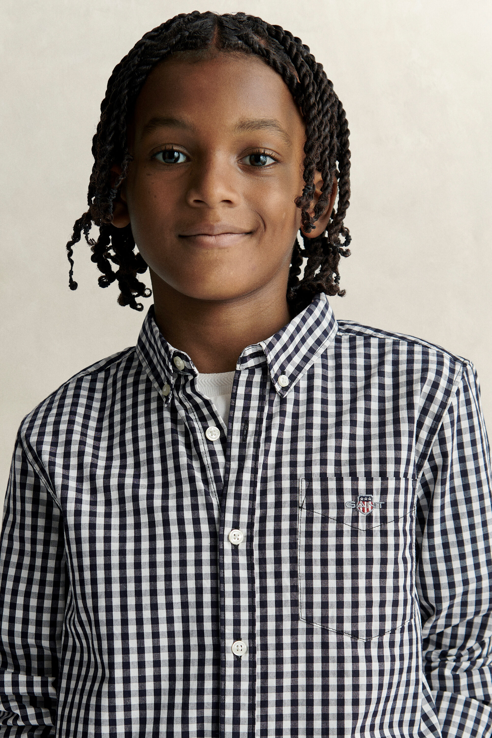 Teen Boys Gingham Popeline-Hemd