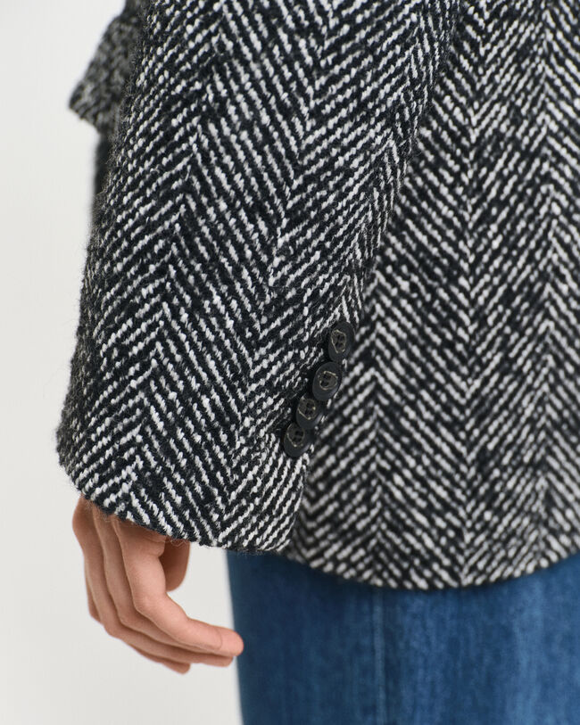 Relaxed Fit Herringbone Blazer