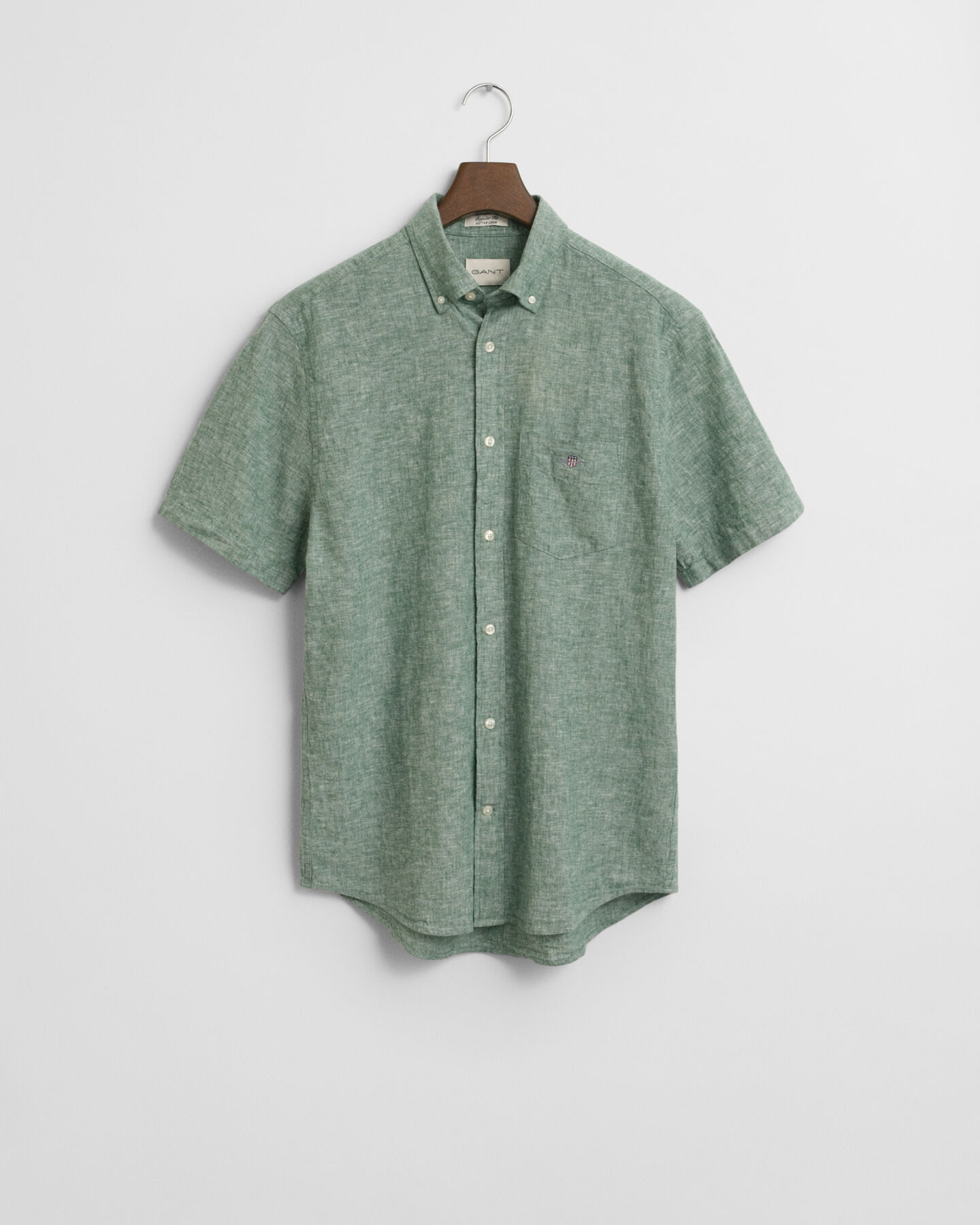 Regular Fit Baumwoll Leinen Kurzarmhemd