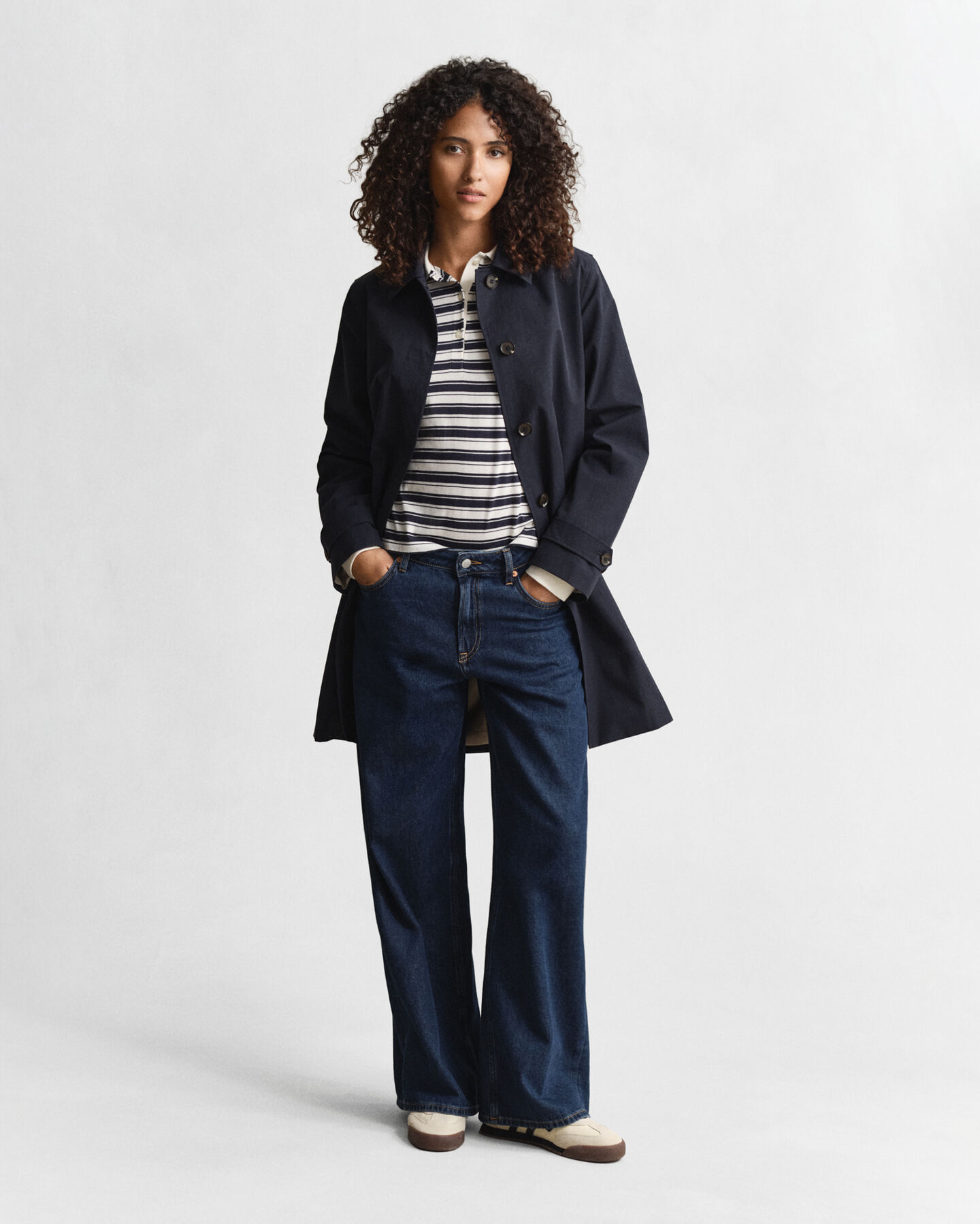 Langarm-Poloshirt mit Streifen