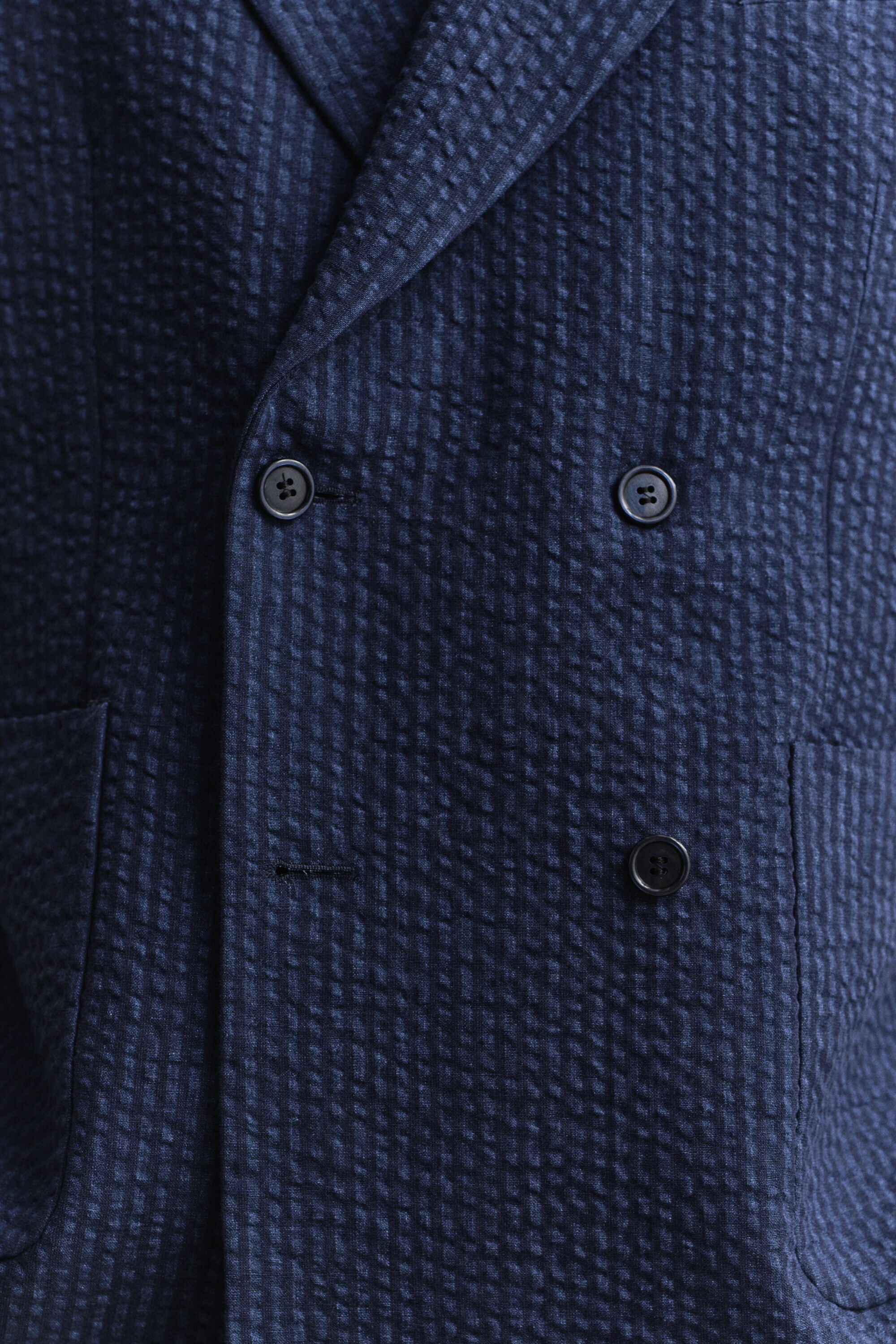 Indigo Seersucker Anzugsakko