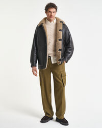 Shearling-Lederjacke