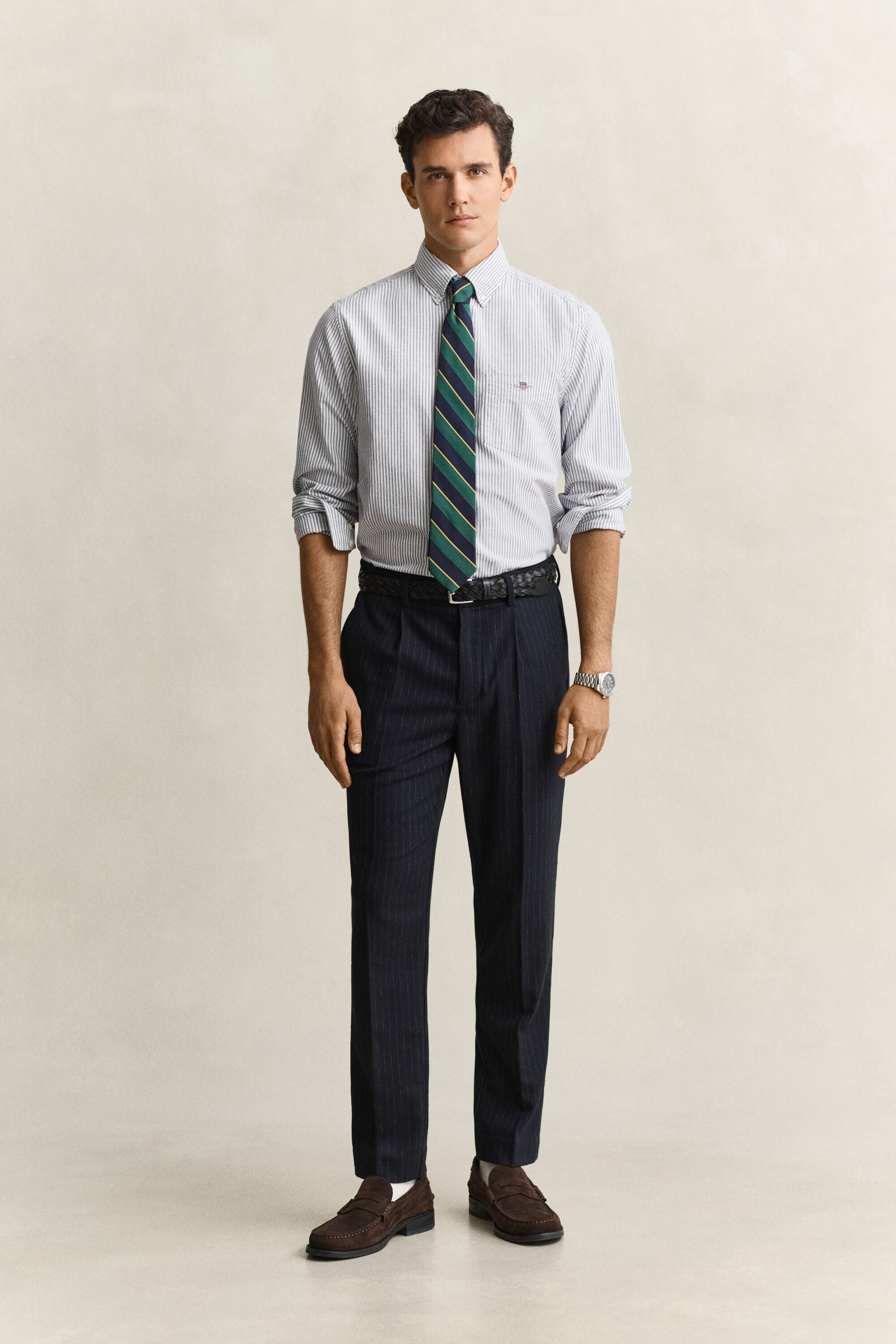 Slim Fit Wollflanellhose