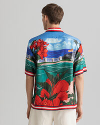 Relaxed Fit Scenery Kurzarmhemd aus Seide