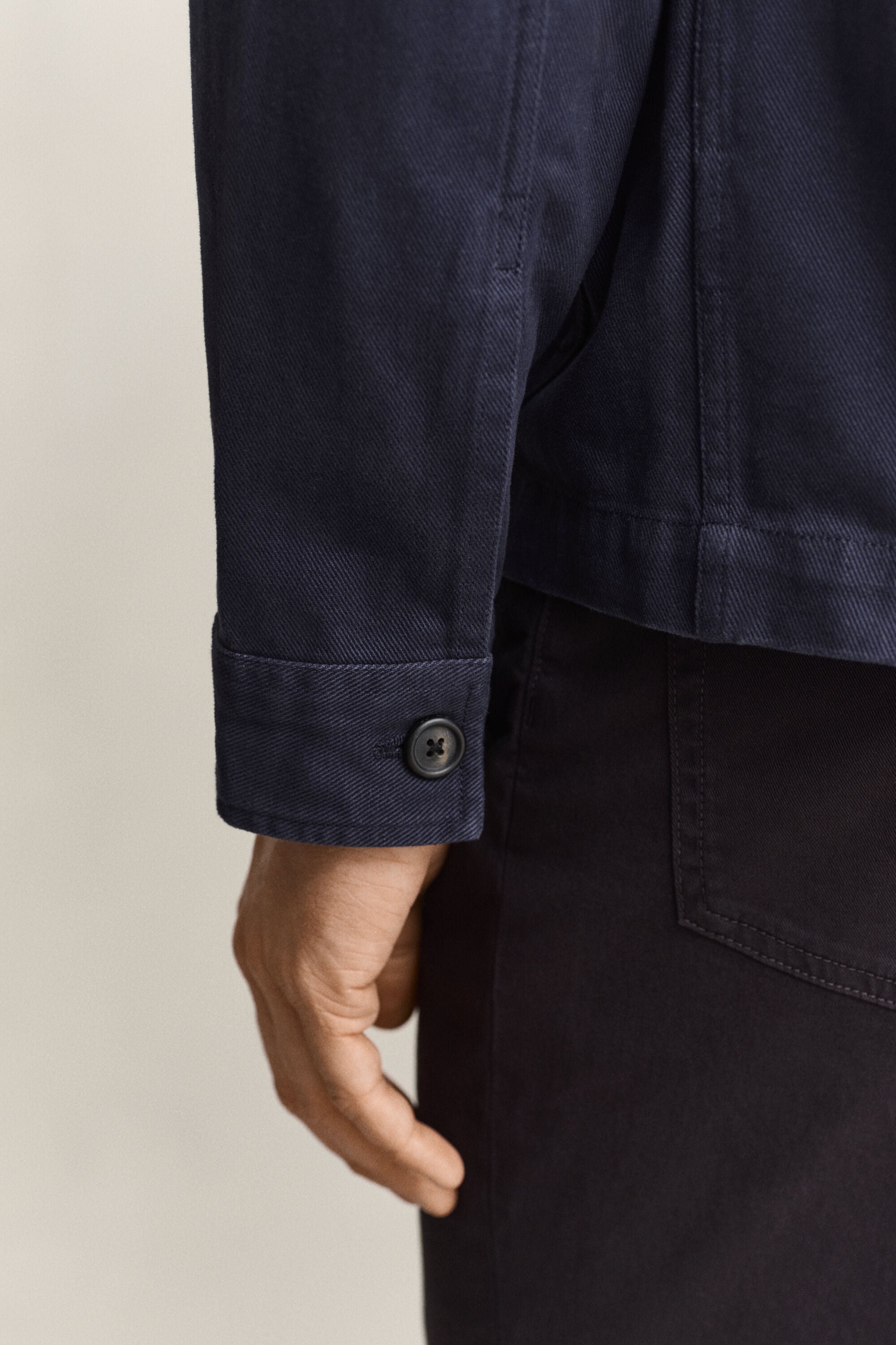 Hemdjacke aus gebürstetem Twill