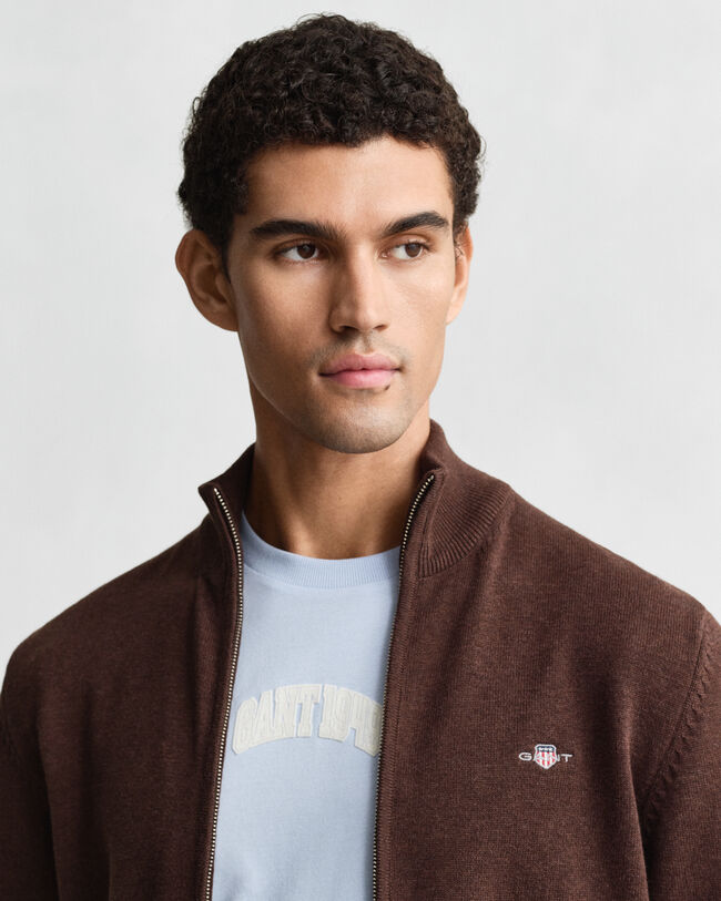 Casual Cotton Strickjacke mit Reißverschluss