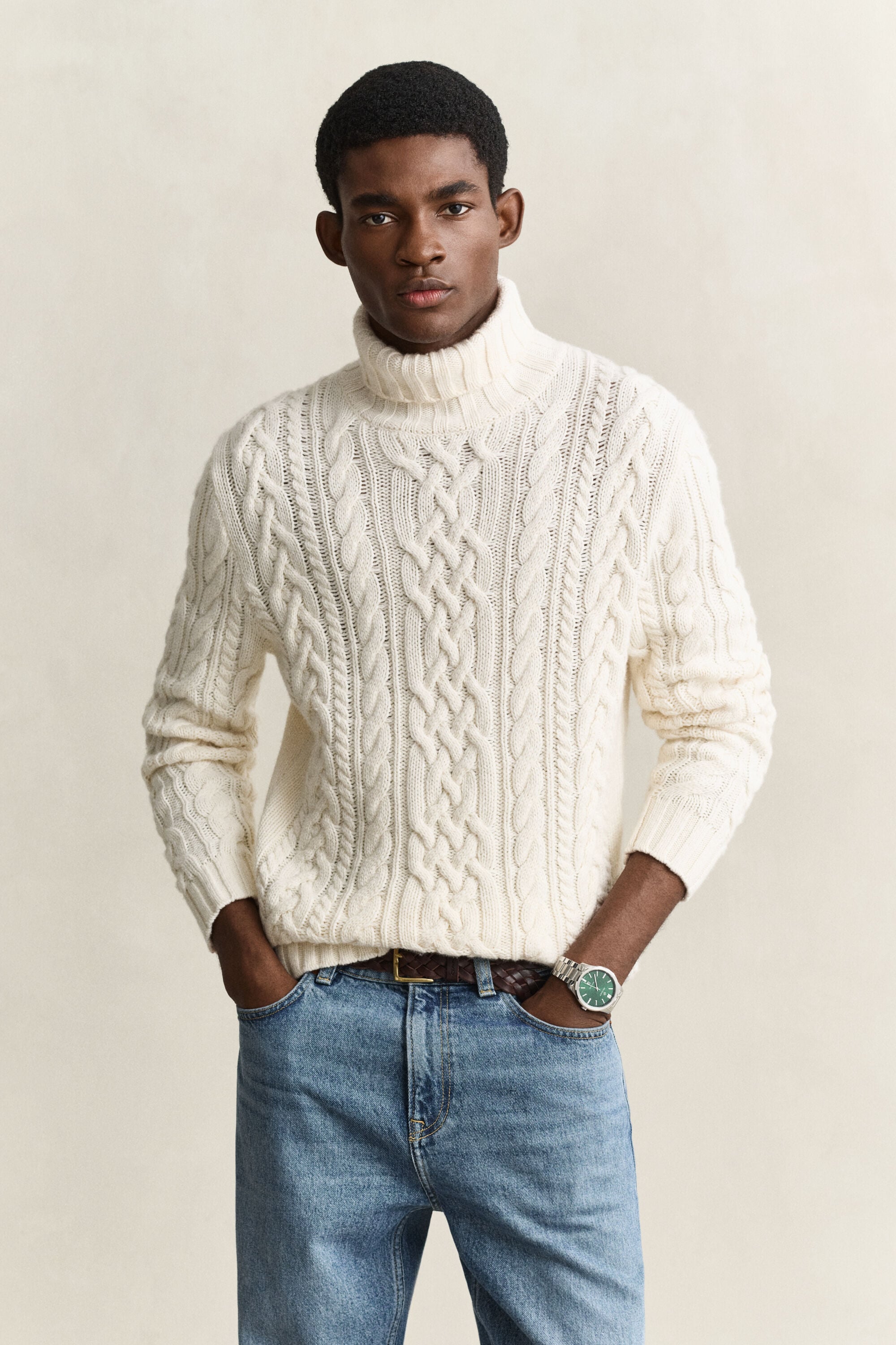 Rollkragenpullover aus Wollgemisch