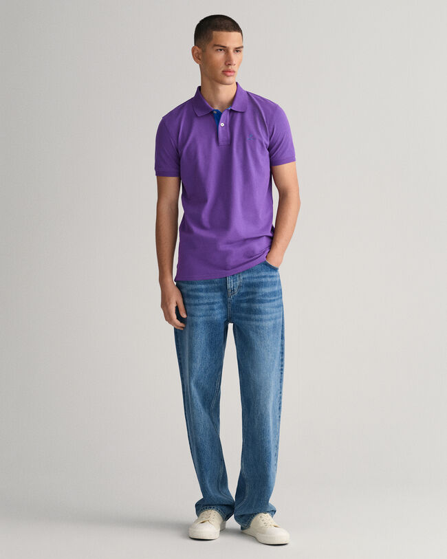 Piqu&eacute; Poloshirt mit Kontrastkragen