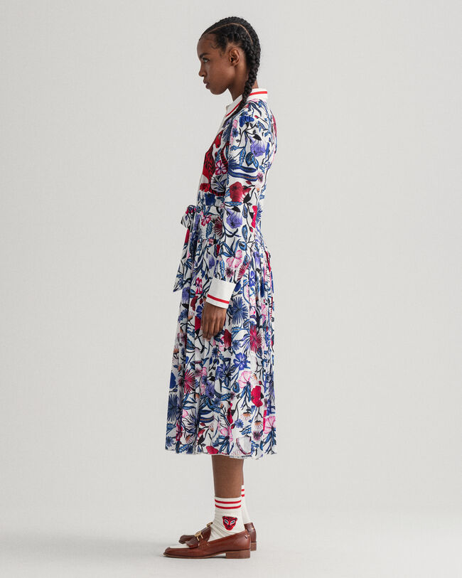 Tiger Flower Kleid mit Falten