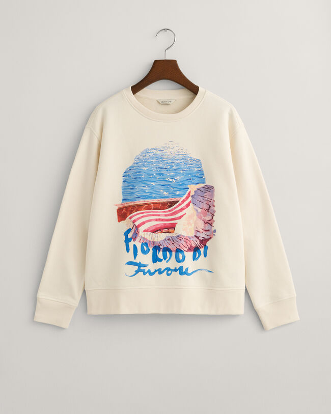 Scenery Print Rundhals-Sweatshirt