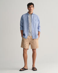 Regular Fit Leinen Hemd im Hahnentrittmuster