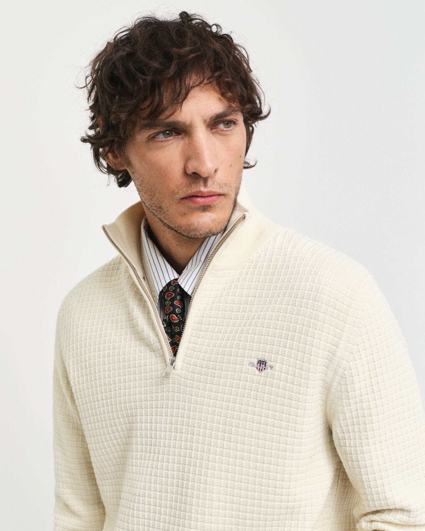 Troyer aus strukturierter Baumwolle