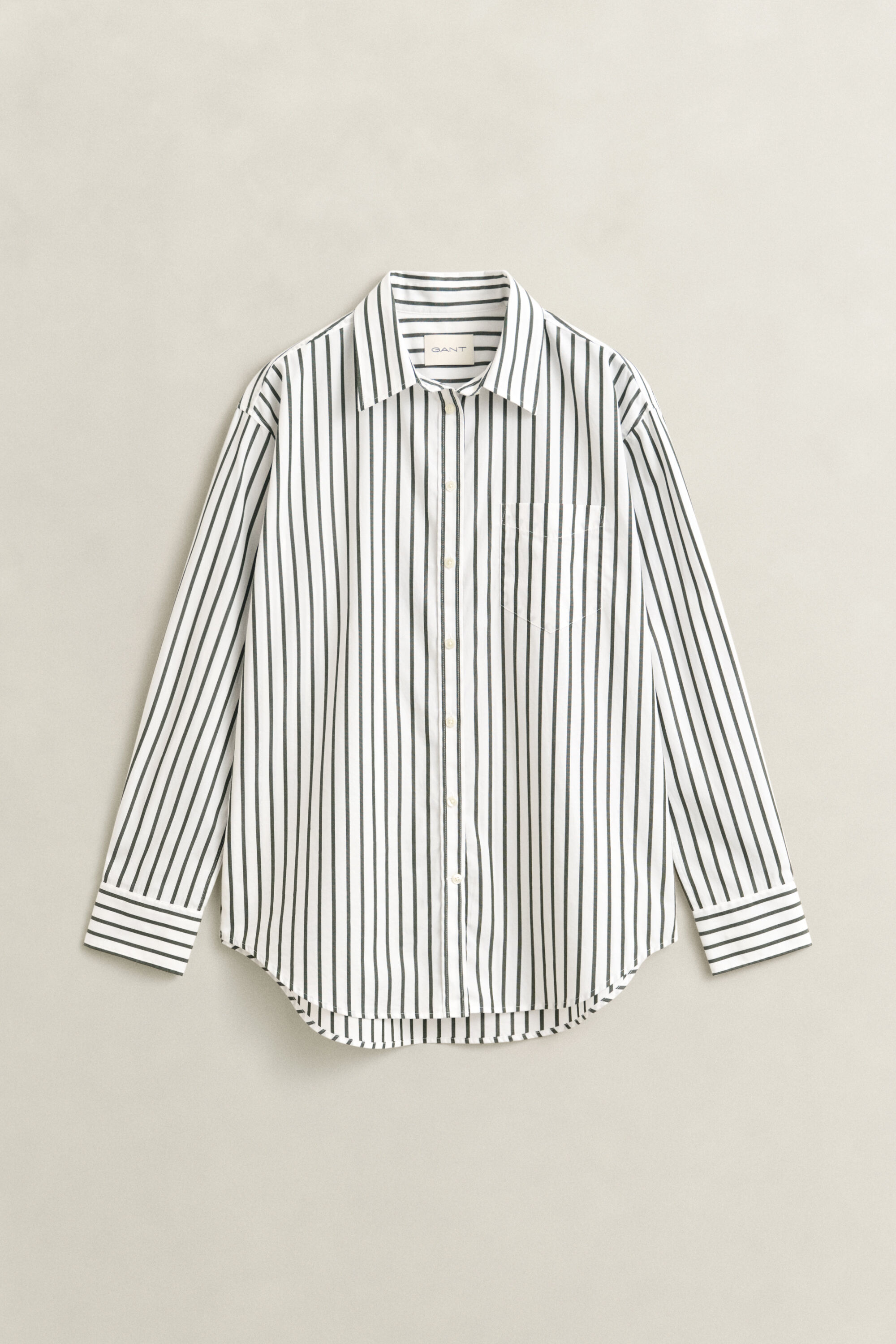 Relaxed Fit Classic Popeline-Bluse mit Streifen