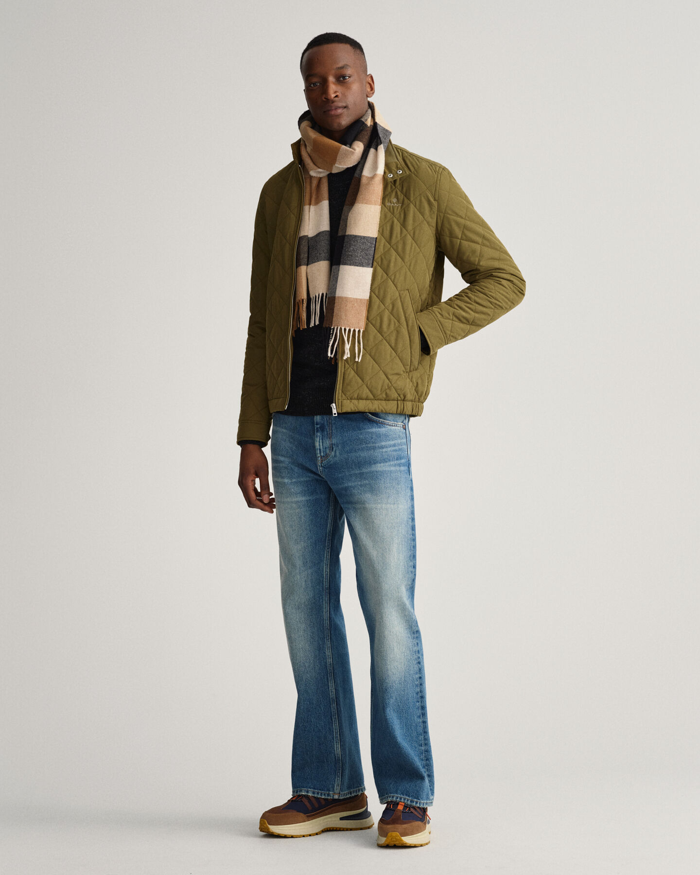 Mehrfarbig karierter Schal