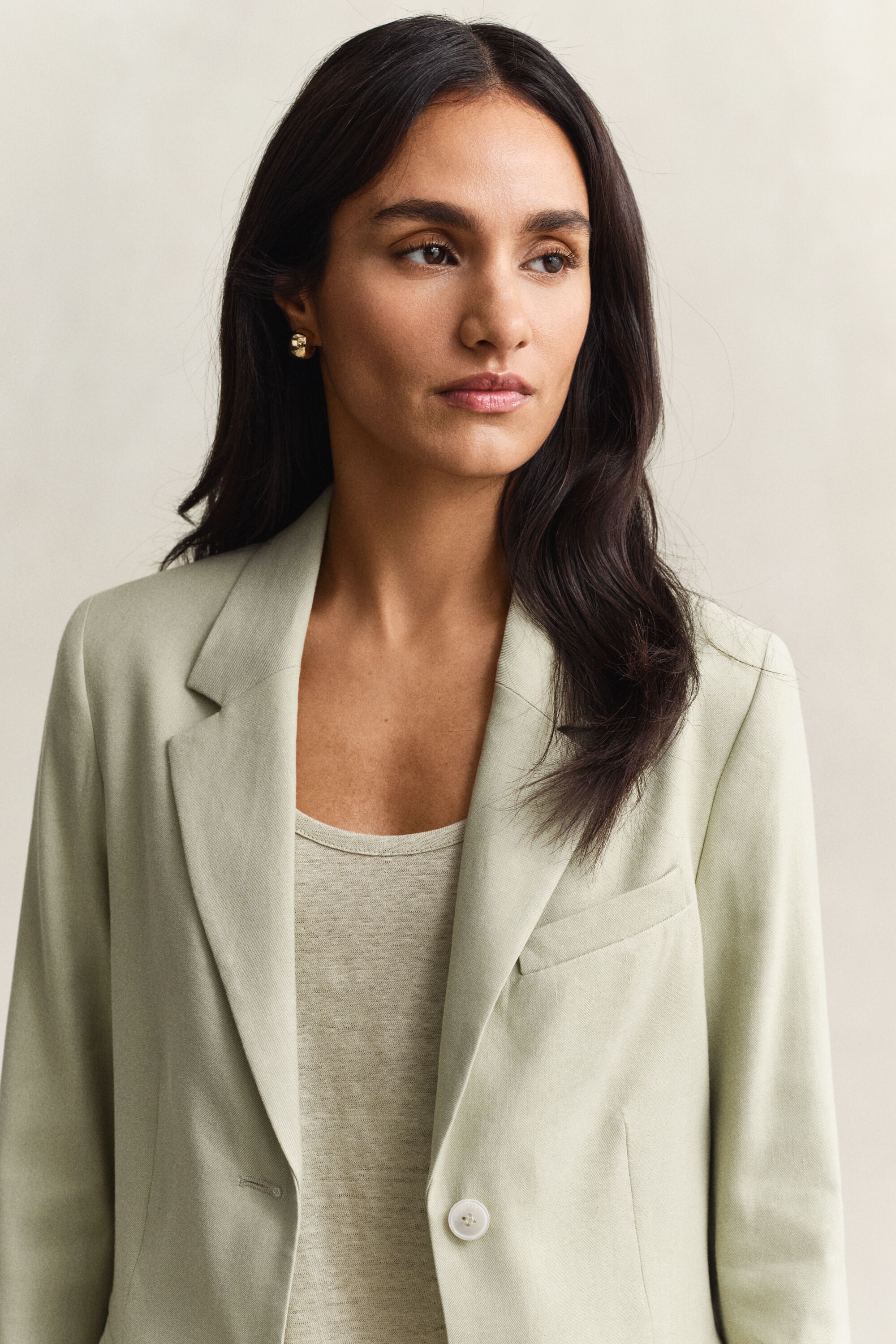 Stretch-Blazer aus Leinen