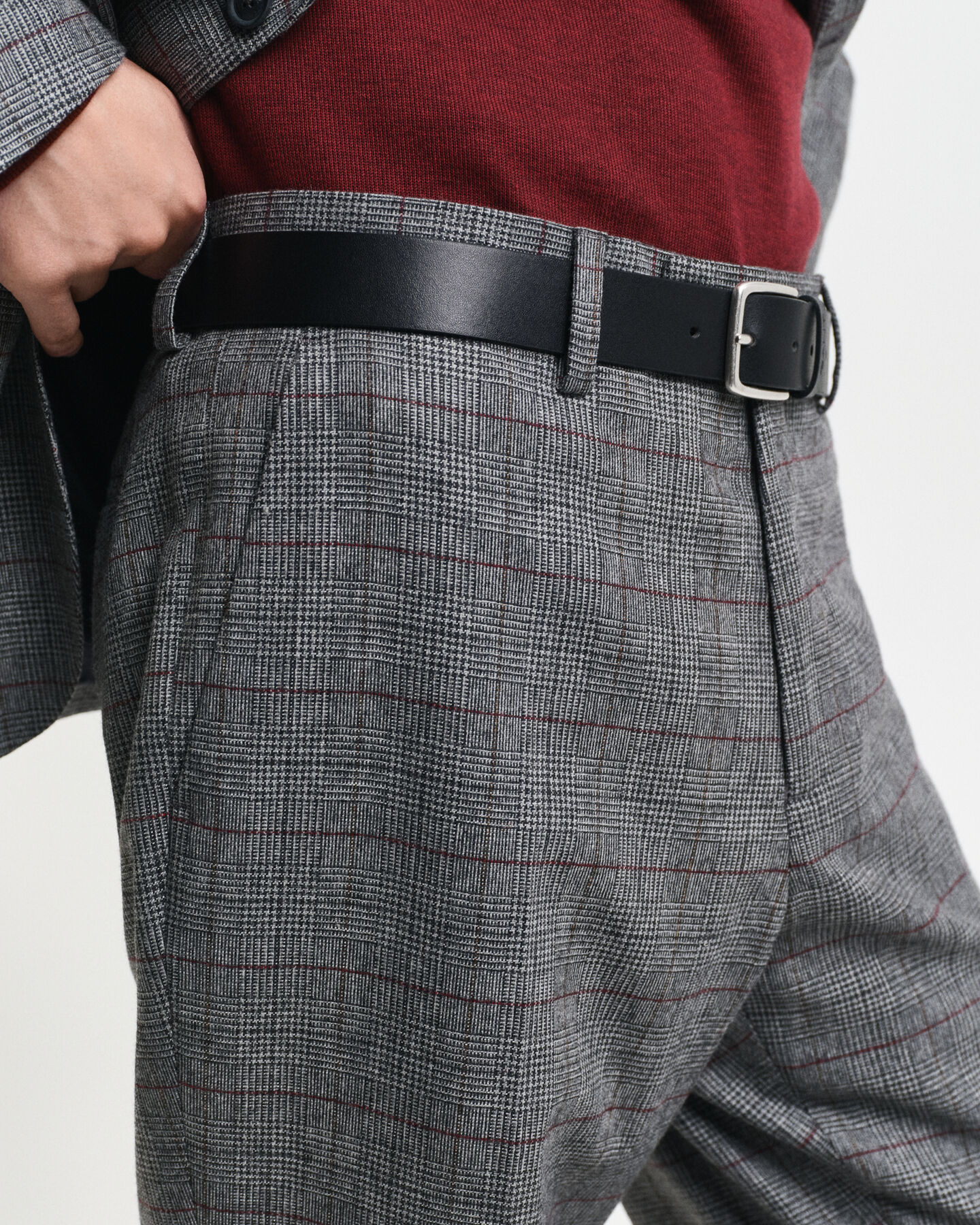 Slim Fit Anzughose mit Karomuster