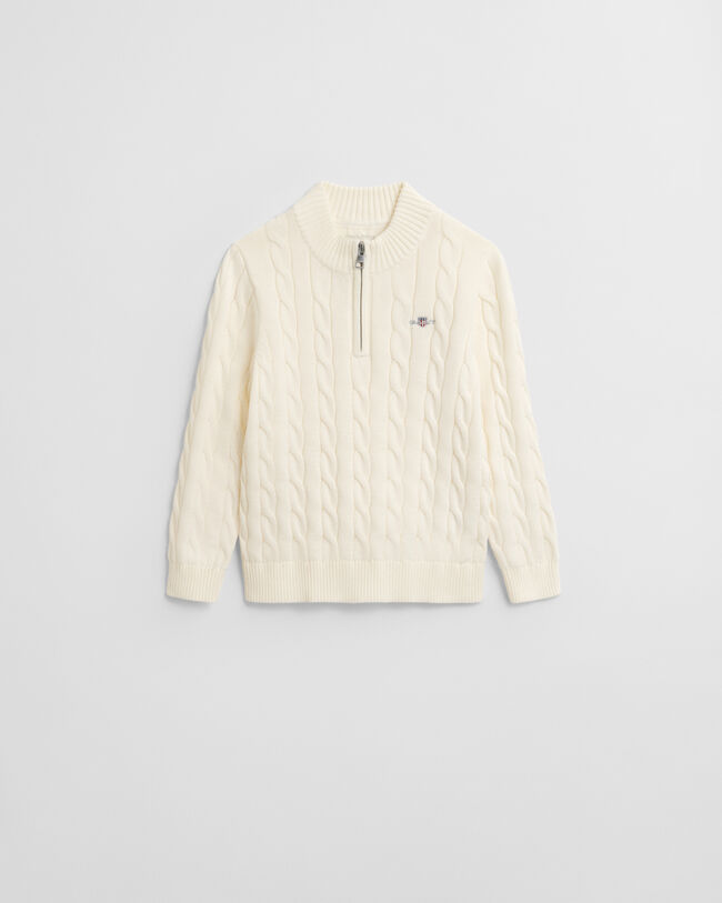 Kids Troyer aus Baumwolle mit Zopfmuster