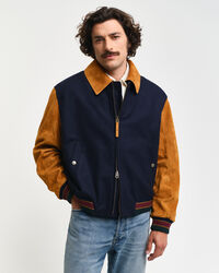 GANT Varsity Jacke aus Wolle und Veloursleder