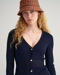 Gerippte Strickjacke