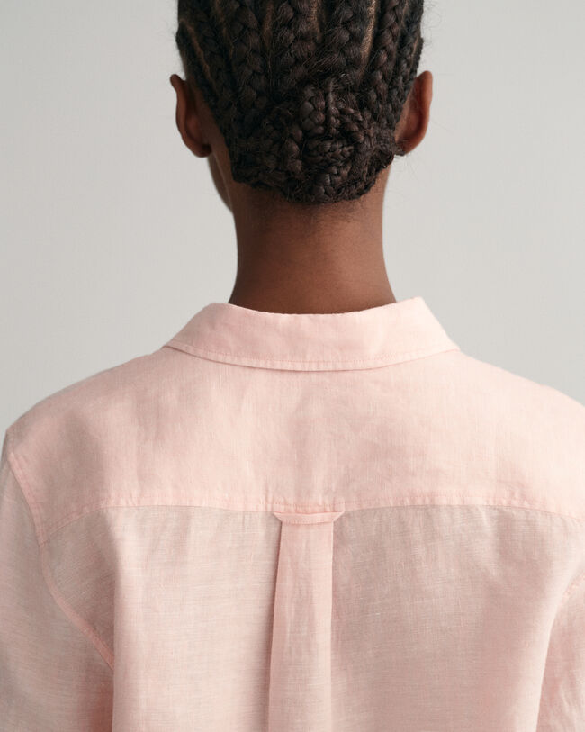 Regular Fit Leinen Chambray Bluse