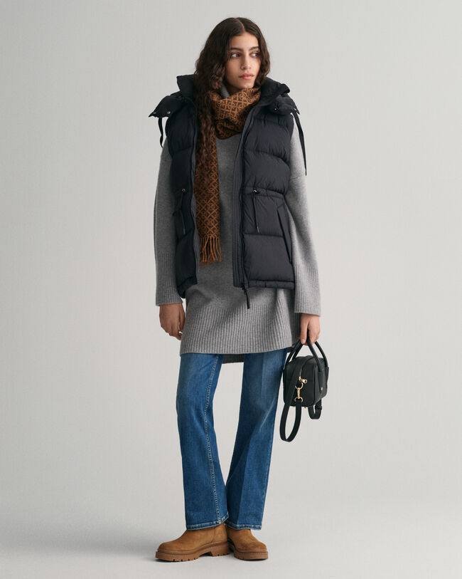 Mittellange Daunenweste