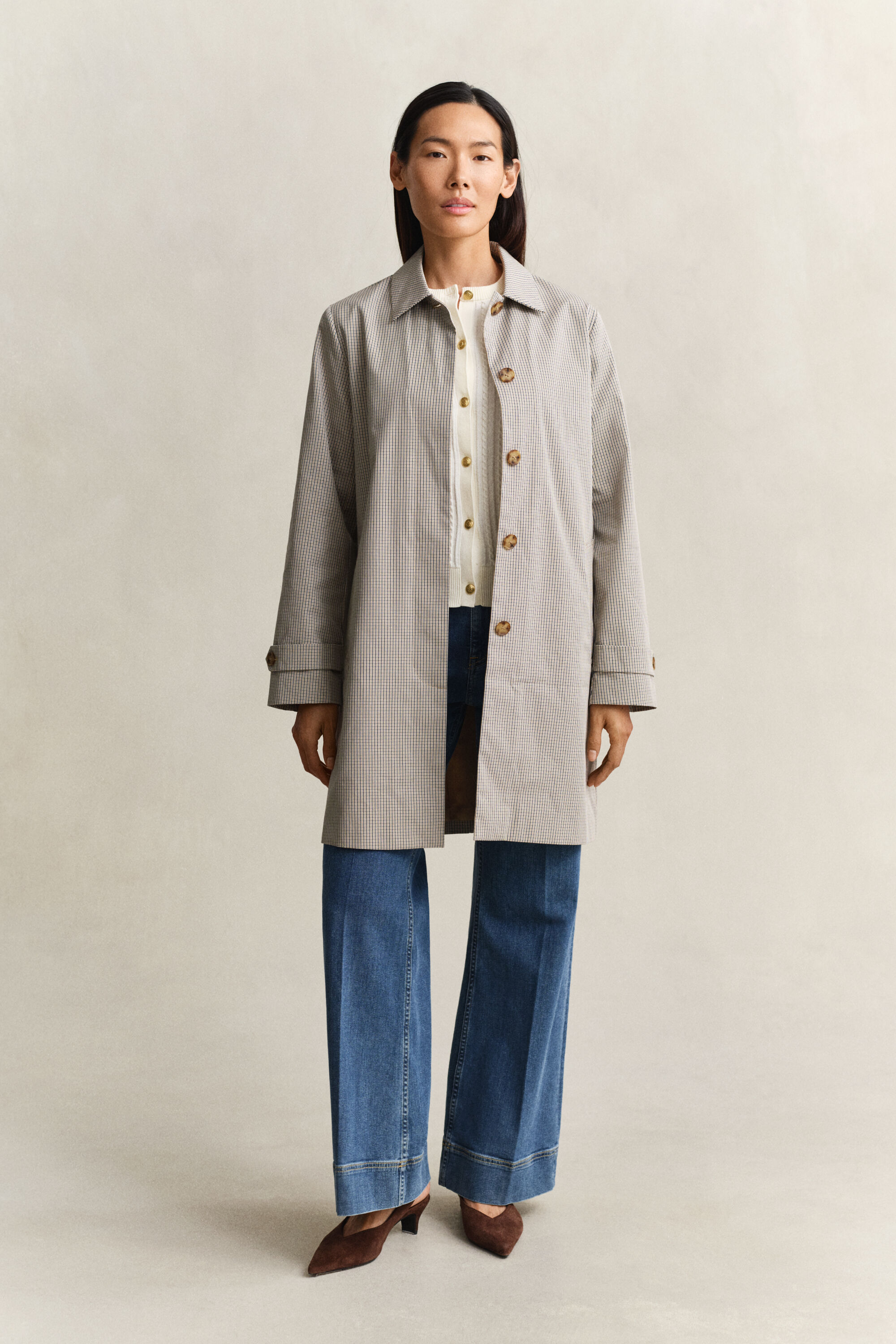 Karierter Kurzmantel