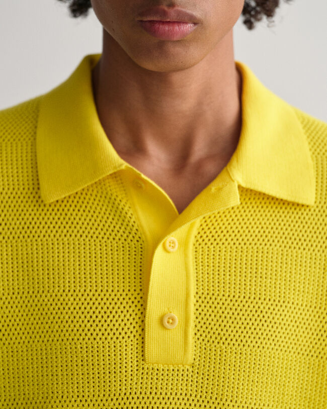 Textured Baumwoll Poloshirt